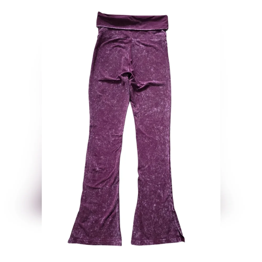 PINK Victoria's Secret Women's Rich Maroon Red Foldover Flare Legging Size SP